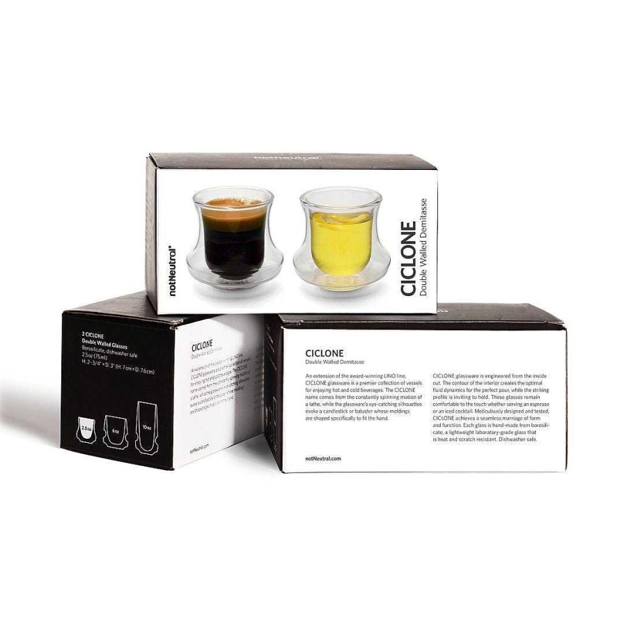 Coffee Cups Caffeine Lab | Notneutral Ciclone Demitasse Cups 74Ml - Set Of 2